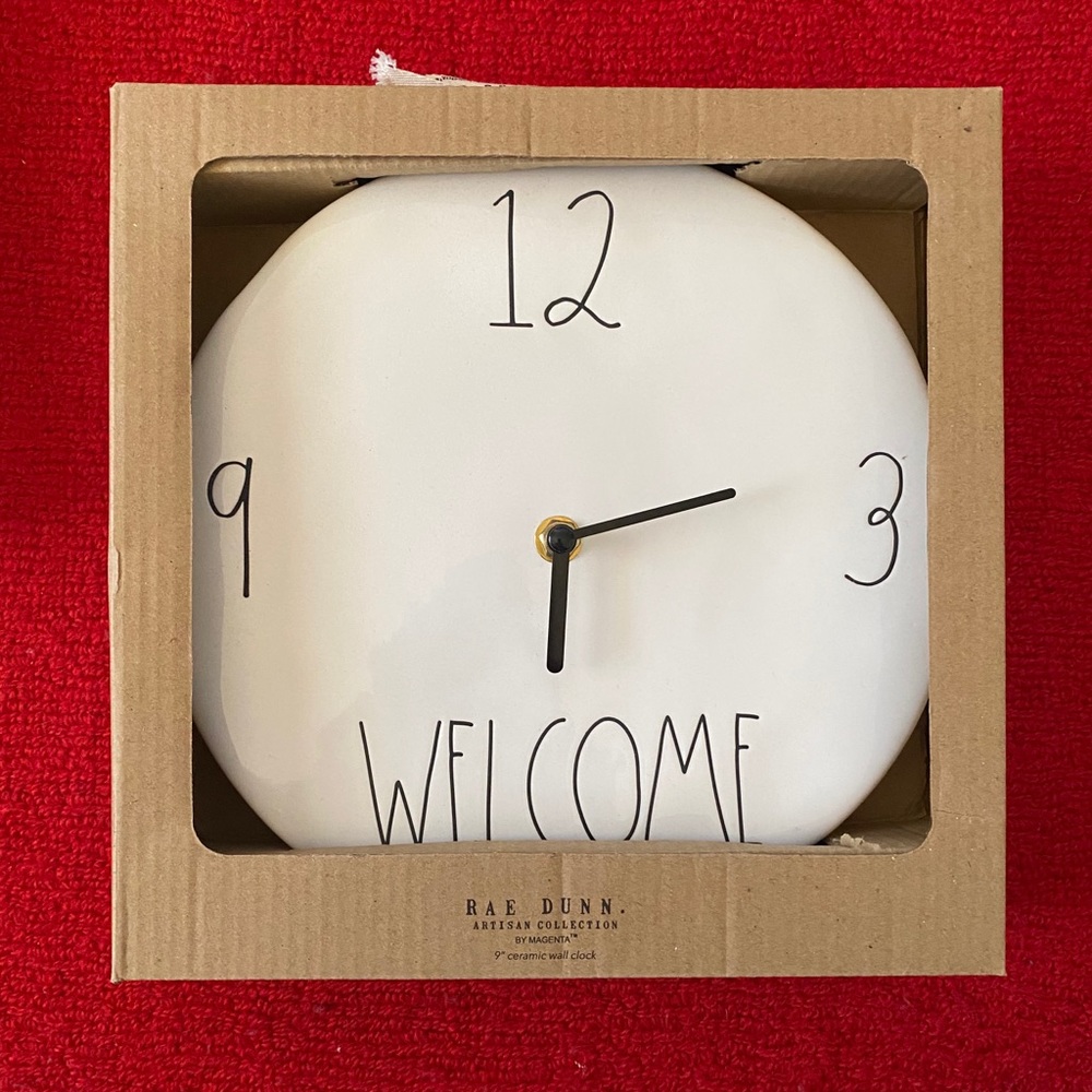 Rae Dunn NWT - Ceramic Clock -WELCOME ⏰